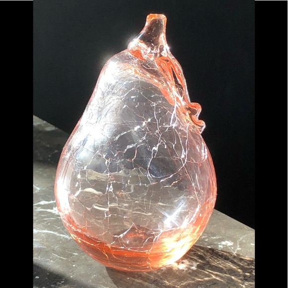Pink crackle glass pear - Picture 5 of 5